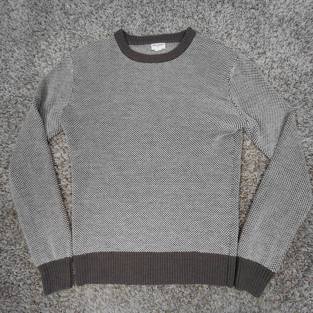 Spier & MacKay Knitwear Merino Wool Sweater Mens XL Brown White Knit Crew Neck